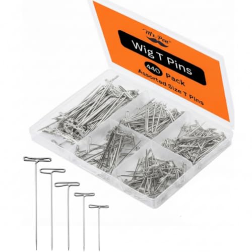 Mr. Pen- T-Pins Bulk, 440 Pack, 5 Sizes, Straight Wigs Pins | Sewing T-Pins for Blocking Knitting, Wig Making and Crafts, Sewing & Office Wall - size: 440 Pack