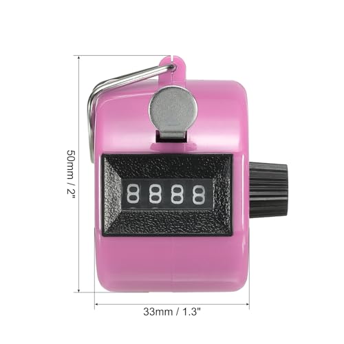 PATIKIL Clicker Counter, Handheld Tally Counter Mechanical Click Pitch Counter for Coaching Knitting, Golf, Lap, Fishing - color: Pink