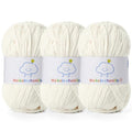 Fluffy Chenille Yarn for Crocheting，Baby Yarn for Crocheting Soft，3 Pack of 100g/3.5oz Velvet Amigurumi Yarn ，Fingering Weight Yarns for Crocheting Baby Blankets、DIY Craft.(3 Milky White) - color: 3 Milky White