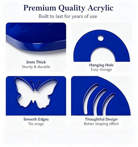 HENYANMHXH Sock Blockers for Knitting, 2 pcs Blue Acrylic Sock Stretchers with Storage Bag, Reusable Stocking Blockers for Handmade Sock Crafting, 3mm Thick(Butterfly Cutout) - color: Blue-Butterfly Cutout