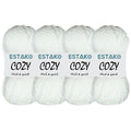 Estako Cozy Thick & Quick Yarn, 20% Wool 80% Acrylic, Bulky, White, 4-Pack | chunky, soft, hand knitting, blankets, crocheting, weight 6, 400 g, 260 yds, scarves, sweaters, hats - color: 50187 - White, size: 4 Skeins