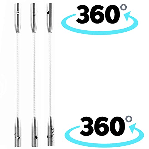 ChiaoGoo Swiv360 Cable 2-inch (3-Pack) [S] for Small Circular Tips | Fits US 2-8, [S] Nylon Coated Steel Cable, Memory-Free, Swivels, Stitch Holder, Works with Twist, Spin, Quads, Forte Tips - size: 2-Inches, Fits US 2-8