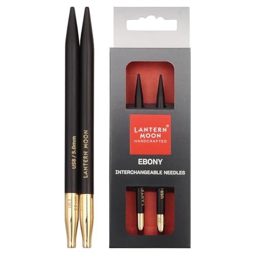 Lantern Moon Ebony Wood Interchangeable Circular Knitting Needles 5" (13cm) | US Size 8 (5mm) - size: US 8 (5mm)