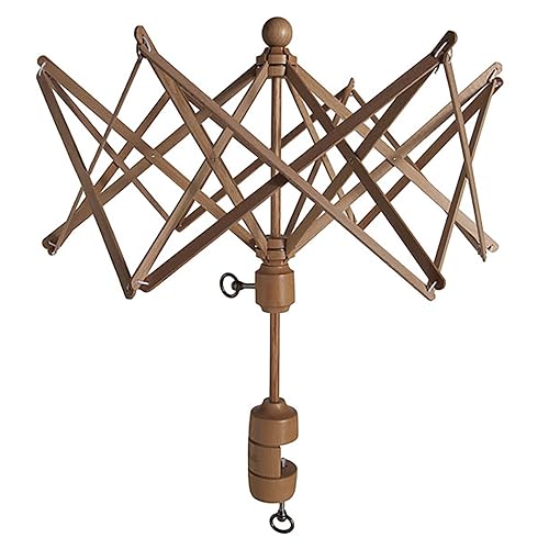 Knit Picks Wood Umbrella Yarn Swift - Winder for Knitting and Crocheting | Made of birch wood, useful for making yarn balls or cakes, clamps to table.