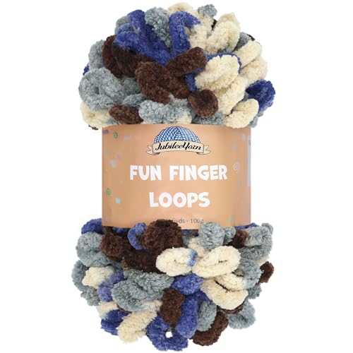 JubileeYarn Fun Finger Loops Yarn - 100g/Skein Jumbo Polyester - Hephaestus - 1 Skein - color: 119 Hephaestus, size: 1 Skein