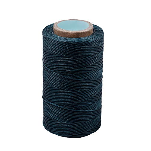 284Yards Leather Sewing Thread Waxed, Waxed Polyester Cord, Wax String | Waxed Thread for Bookbinding, Upholstery Thread Heavy Duty, Wax String for Leather Craft DIY/Bookbinding/Shoe Repairing - color: Blackish Green