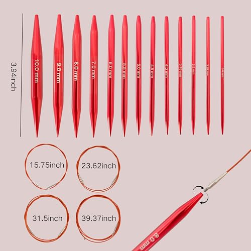 Aluminum Interchangeable Crochet Needles Circular Knitting Needles Set Weaving Yarn Knitting Tools Weave Accessories Kit