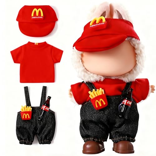 Doll Clothes for Labubu 15cm/17cm Dolls,Cute Doll Outfit for Labubu,Kawaii Chic Style Set for Labubu Dolls Stylish Dress Up Set(Clothes Only) - color: M Romper Set