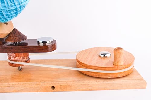 WARESHIRE Yarn Bowl and Ball Winder Combo Wooden Handmade Hand Operated | Natural Yarn Ball Winder Large Center Pull Cake with Wooden Yarn Bowl 6x3 inches | Yarn Ball Holder (Bowl+Mixwood) - color: Bowl+Mixwood