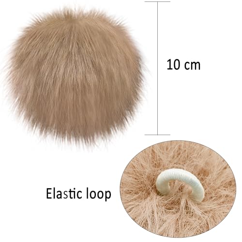 SIQUK 60 Pcs Faux Fur Pom Pom for Hats Fluffy Fox Pom Pom with Elastic Loop | Pom Pom Balls for Knitting Hats Beanies Scarves Gloves Keychains Bags（15 Colors, 4 Pcs/Color） - color: Soft Color