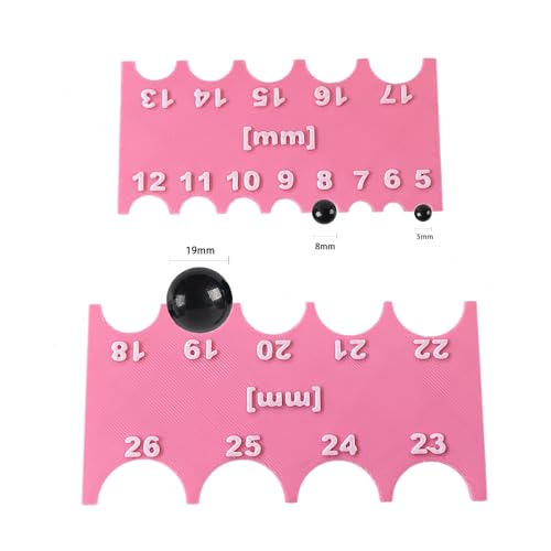 SPANSEE Safety Eye Sizer Tool, Safety Eye Ruler for Amigurumi Doll, Helps You Measure Safety Eyes from 5-26mm Size (Pink)