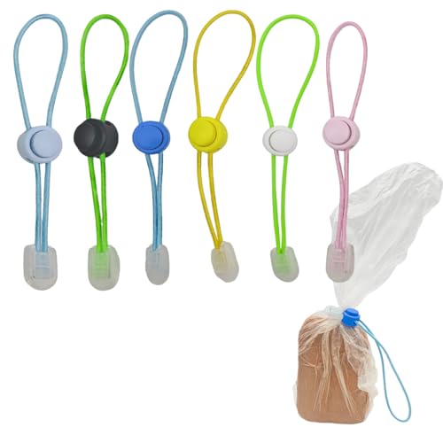 6Pcs Colour Adjustable Elasticity Clay Bag Tie, Studio Ties & Ceramic Tool Strap，The Must-Have Pottery Tool Ties for Bag Closure and Organization—— Loved by Sculpting Enthusiasts