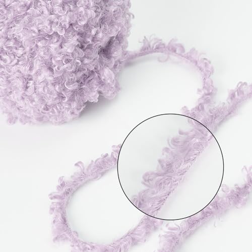 NICEEC 2 Skeins Teddy Fur Yarn- Light Purple | Super Soft, Chunky, Fluffy & Fuzzy, Faux Fur, Eyelash Yarn for Crochet & Knit (Total Length 110yds/7.05oz) - color: Light Purple