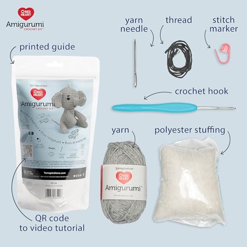 Red Heart Amigurumi Ross The Elephant Kit - color: Ross the Elephant