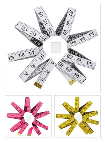 Auto-Retract Body Measuring Tape 60" (2-Pack) – for Fitness, Weight Loss, Sewing, Tailoring & Craft Measurements,White+Black