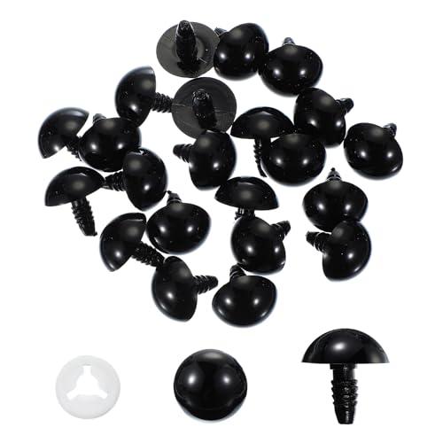 PATIKIL 18mm Safety Eyes, 40 Pcs Plastic Craft Eyes with Protective Film Safety Eyes with Washers for Stuffed Animals Crochet Toys Dolls DIY Craft Making, Black - size: 18mm
