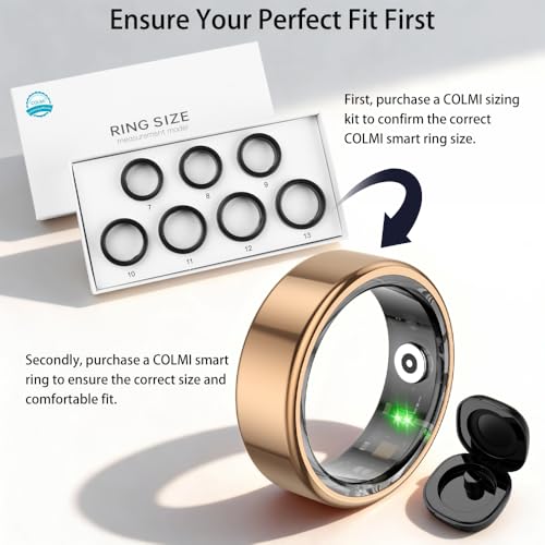 Smart Ring for Women, Health Tracker & 5ATM, COLMI R02. (Rose Gold, 11#) | No Subscription Fee & Skin Temperature, Heart Rate, Blood Oxygen, Sleep Health Monitoring, Sports Tracking, Menstrual Cycle. - color: Rose Gold, size: 11#