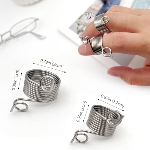 10PCS Stainless Steel Yarn Guide Rings, 2 Sizes Knitting Thimble Finger Coiled Rings for Knitting Accessories ﻿