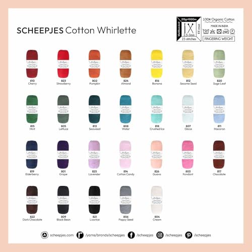 Scheepjes Cotton Whirlette Yarn, 100 g Cake, Color 825 Lavender - color: 825 Lavender