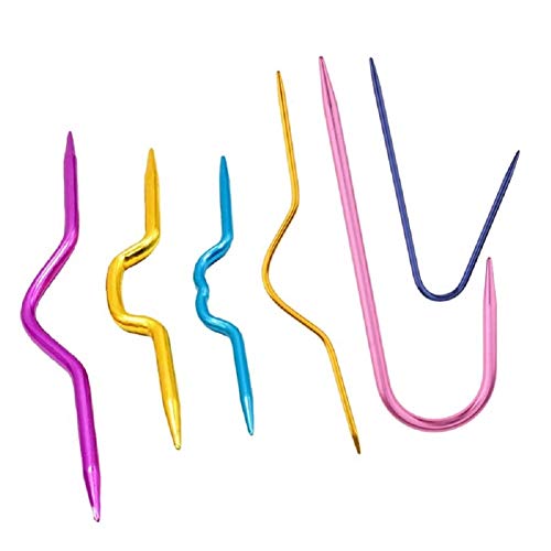 Zuoyou 6 Pcs Aluminum Knitting Cable NeedlesStitch Holders DIY Sewing Tools | Colorful Knitting Crochet
