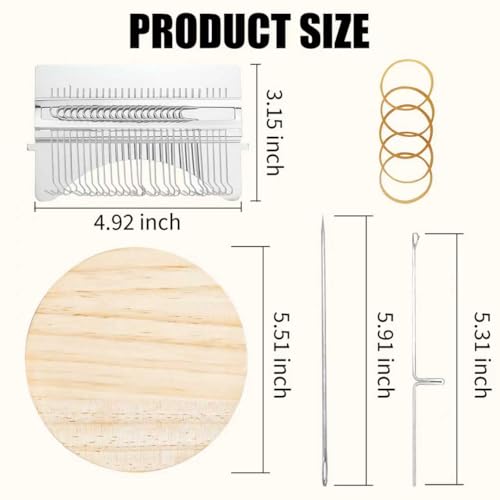 Knit Patch Kit - PatchMaker 2.0 Kit, Mini Darning Loom, Sewing Craft Supplies, Knitting Kit for Beginners, Patchwork Weaving Tool Set for Quickly Sewing Repair on Jeans, Socks and Clothes (28 Hooks) - size: 28 Hooks