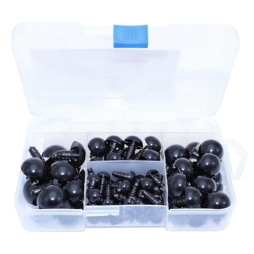 ARTCXC 10/15/18/20mm Black Safety Eyes for DIY Crocheting | 180pcs Craft Eyes and Washers for Handmade Plush Animal Amigurumi,Premium Material,Easy to Install - color: Black