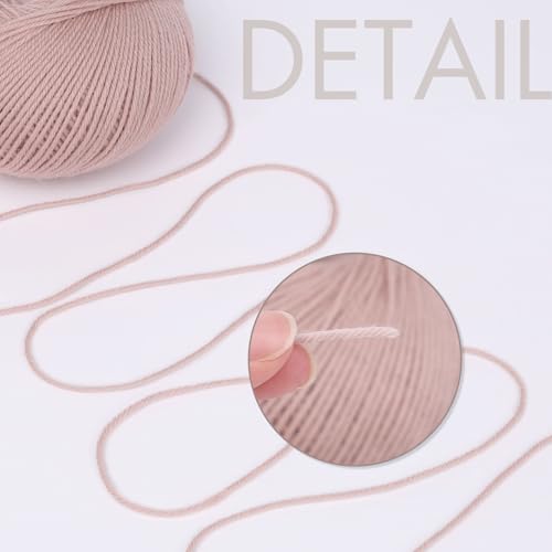NICEEC 3 Skeins Soft Merino Wool Yarn- Pink Series | Soft & Warm, Finger Weight, Woolen Yarn for Crochet & Knitting, Total 5.3oz/606yds - color: Pink Series