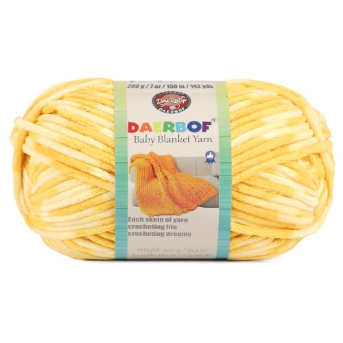#6 Super Bulky Blanket Yarn for Crocheting - Chunky Chenille Yarn | 1 Skeins(Each 7.05oz/200g, 142yds/130m), Soft Plush Thick Yarn for Knitting Crocheting Quick Blankets Amigurumi Projects - color: Sunlight