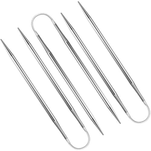 3.5MM Double-Pointed Flexible Knitting Needles 3-Piece Set, 9 Inch/23cm Circular Knitting Needles Stainless Steel Needles for Small Projects DIY Knitting - size: Size US 4 (3.5mm)
