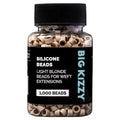 Big Kizzy Silicone Lined Microlink Beads 1000pcs 5.0mm (Light Blonde) | for Invisible Application of Weft Hair Extensions - color: Light Blonde, size: 1000 beads