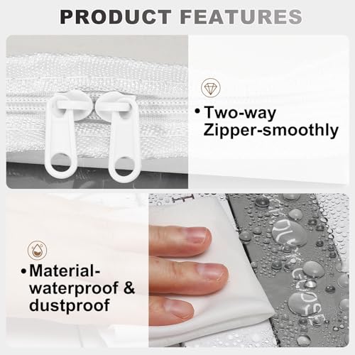 PATIKIL 9x10.6x9in Clear Storage Bags, 2PCS Plastic Storage Bags Clear Small Zippered Organizers Foldable Closet Bed Sheet Organizer Cube with Zipper for Book Clothes Yarn,S, White - color: White, size: S