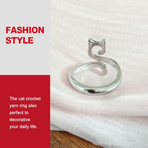 KlayXira 3Pack Adjustable Metal Crochet Tension Ring, Yarn Tensioner for Crocheting and Knitting, Finger Yarn Guide Ring