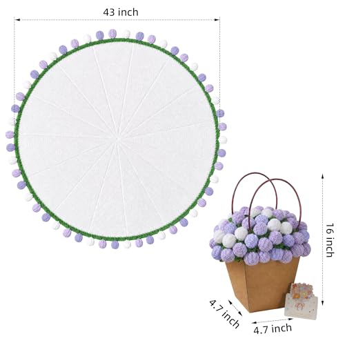 Ivydale Crochet Flower Bouquet Throw Blanket - color: Purple Tulip