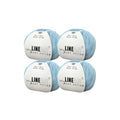 Baby Cotton Yarn, 55% Cotton 45% Acrylic, Fine (2) for Crochet and Knitting 4x1.76 Oz (4x50g) / 4x177 Yrds (4x162m), Soft Yarn, Amigurumi Yarn - color: Blue, size: 4 Skeins