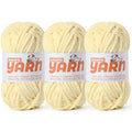 Soft Chunky Chenille Yarn for Crocheting-(300g/10.58oz) Bulky Knitting Crochet Yarn for Blankets-(150m/164yds) Fluffy Velvet Baby Yarn for Amigurumi&Crafts.(3 Yellowish) - color: 3 Yellowish