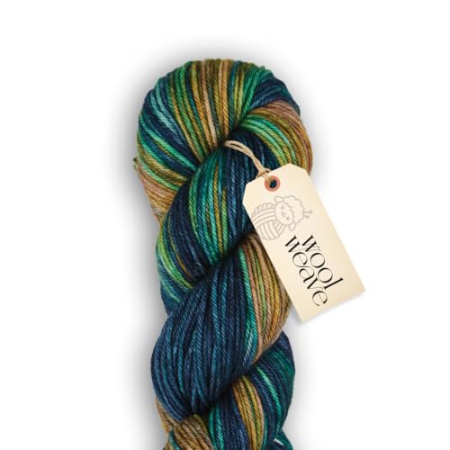 Woolweave Worsted Weight Yarn - 100% Extrafine Merino Wool Yarn for Knitting & Crocheting - Hand Dyed, Ultra-Soft & Warm - 100g, 180 Yards - Machine Washable - color: Riverbank