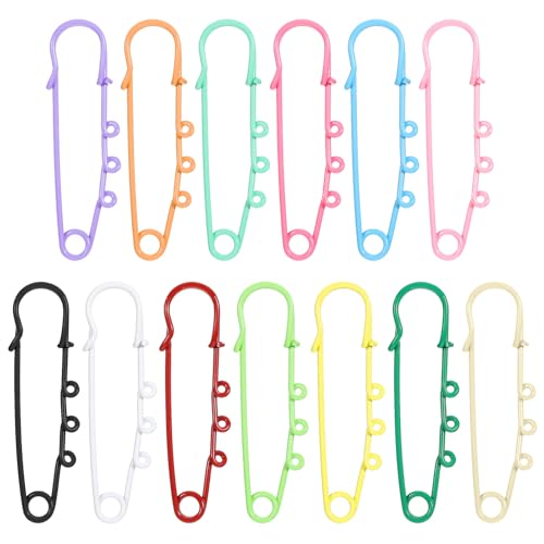26pcs Safety Pin Brooch, Colorful Brooch Pins with Loops for Crafts