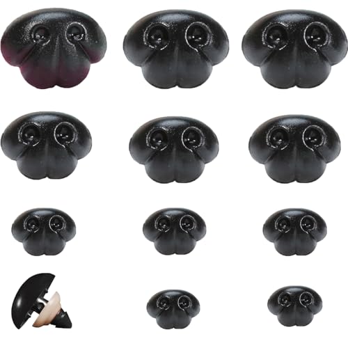 Zhbrchz 130pcs Large Plastic Safety Noses with Washers 19mm 21mm 25mm 29mm | Black Craft Nose with Washers for Amigurumi Crochet Bears Dog Stuffed Animals Doll Making - size: 19-29mm