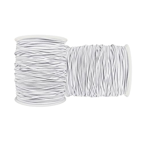 LUSTEMBER Stretchy String for Bracelets, 2 Rolls 1 mm Sturdy Elastic String Elastic Cord for Jewelry Making, Necklaces, Beading (White) - size: 2 White