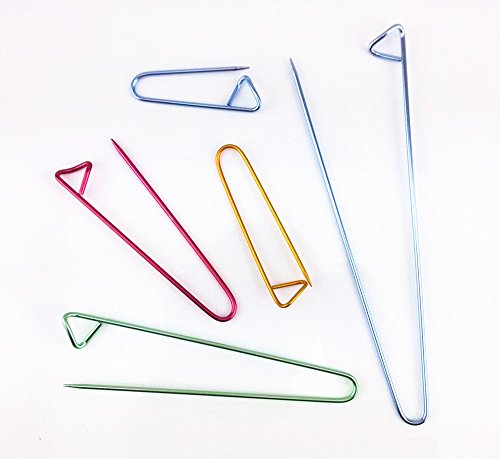 yueton 5pcs Colorful Aluminum Yarn Stitch Holder Crochet Hooks Knitting Needle Stitch Holders