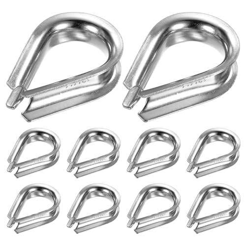 M METERXITY 10-Pack Wire Rope Thimbles, M12 Stainless Steel 12mm Rope Thimble Rigging for Diameter Cable Rigging/Sailing/Clothesline, Wire Cable Protection - size: M12