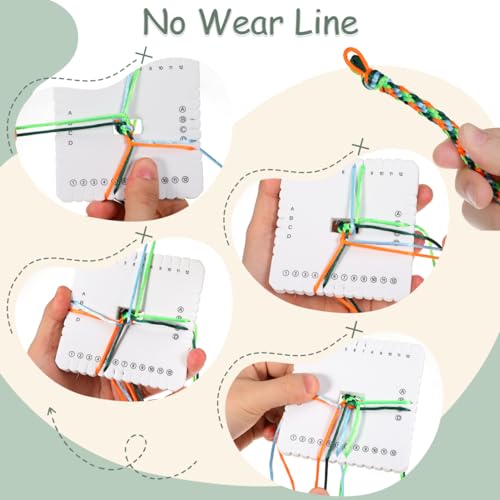 KALLORY 12 Pcs Kumihimo Disk Braiding Wheel for DIY Bracelet Making | Square & Round EVA DIY Handmade Braiding Tools Starter Supplies for Beginners, Home Classroom Handcraft Tools - size: 10.5X10.5CMx3pcs