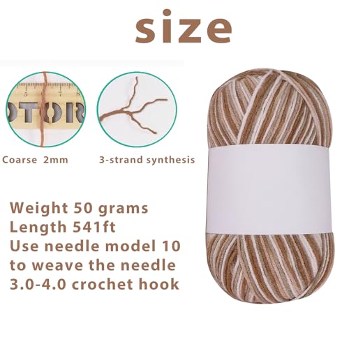 Threads for Knitting Yarn Crochet Yarn Rainbow for Crocheting Knitting Projects(Khaki Flower) - color: Khaki flower