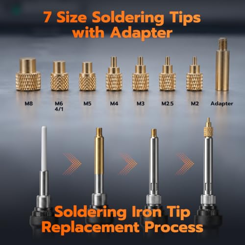 Vertical Heat Press Machine-Heat Set Insert Tool (Insertion Height 410mm) with Heat Set Tips M2-M8 add Brass Metric Knurled Nuts for Threaded Inserts for Plastic and 3D Printing Components - color: ZW12XL