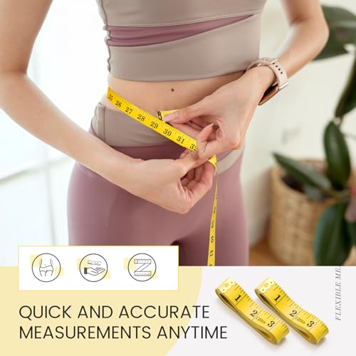 20 Pcs 120 Inch/300cm Soft Tape Measure Bulk Dual Scale Body Measuring Tape Sewing Fabric Tailor Ruler Easy to Read Craft Vinyl Ruler for Body Weight Loss Sewing Cloth Measurement(Yellow) - color: Yellow