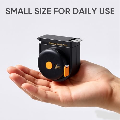 2 in 1 Tape Measure, 60in/1.5m Retractable Measuring Tape with Soft Body Measuring Tape, Dual Sided Inch & Metric, Waist Tape Measure for Body, Sewing, Tailor, Craft, Home - color: black