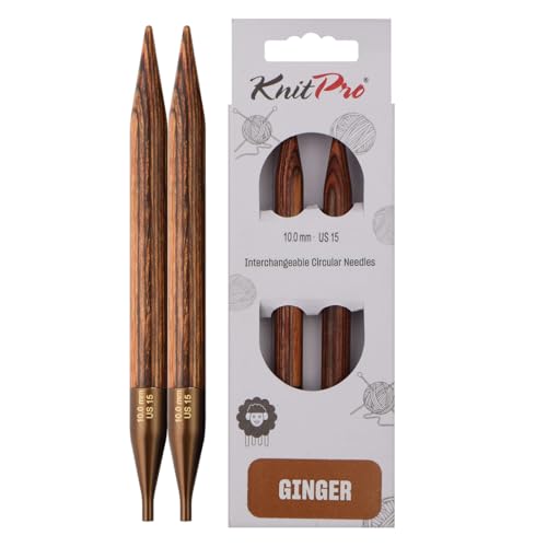 KnitPro Ginger Interchangeable Circular Needles 5" (13cm) | US Size 15 (10mm) - size: US 15 (10mm)