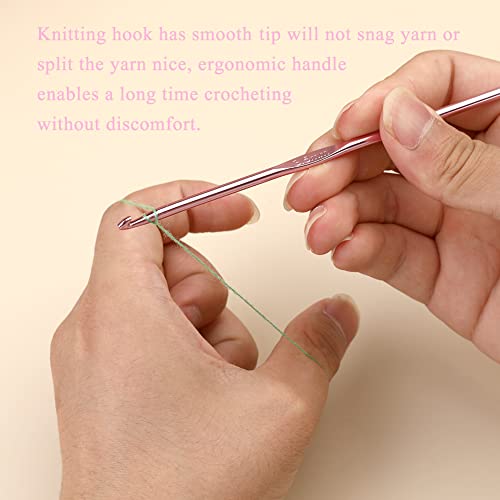 Iuuidu 3.5mm Aluminum Crochet Hook, Smooth Crochet Needles | Crochet Hooks for Arthritic Hands, Knitting Needles for Yarn Craft, Great Handmade DIY Present for Friends, Random Color - color: Aluminum Crochet Hook, size: 3.5mm