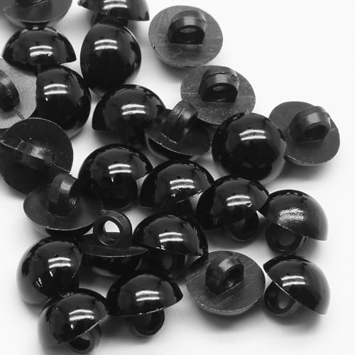 Jiozermi Safety Eyes Buttons, Black, 10mm, 100Pcs | DIY Sewing Crafting, Round Craft Eyes, Sewing Shank Eyes, Round Domed Buttons, For Puppet Bear Doll Animal Stuffed Toys - size: 10mm
