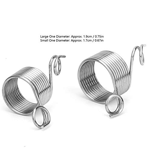 Yarn Guide Knitting Thimble, 2 Piece 2 Size Stainless Steel Coiled Knitting Thimble Finger Ring for Knitting Crafts Accessories Tool